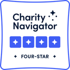 The logo for charity navigator is a four-star badge.