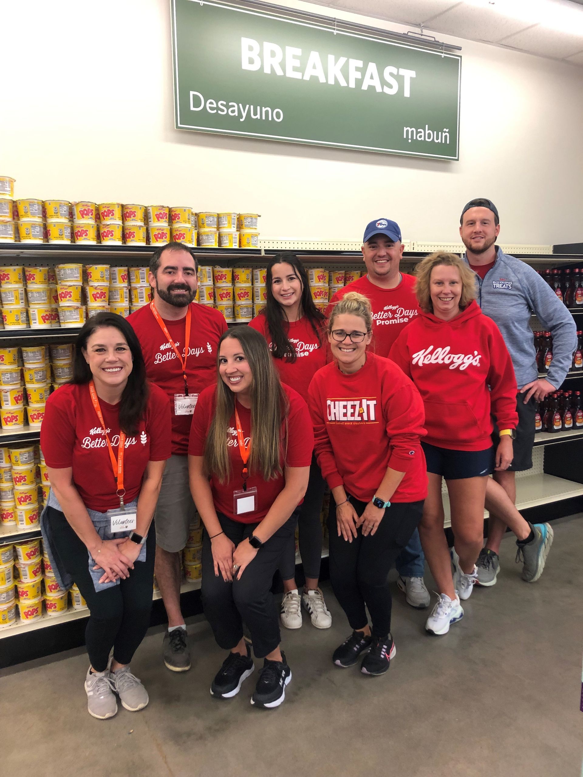 group serving at the food bank