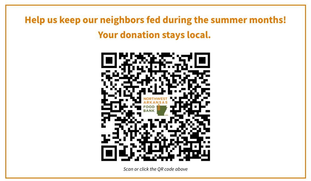 An advertisement for the northwest arkansas food bank