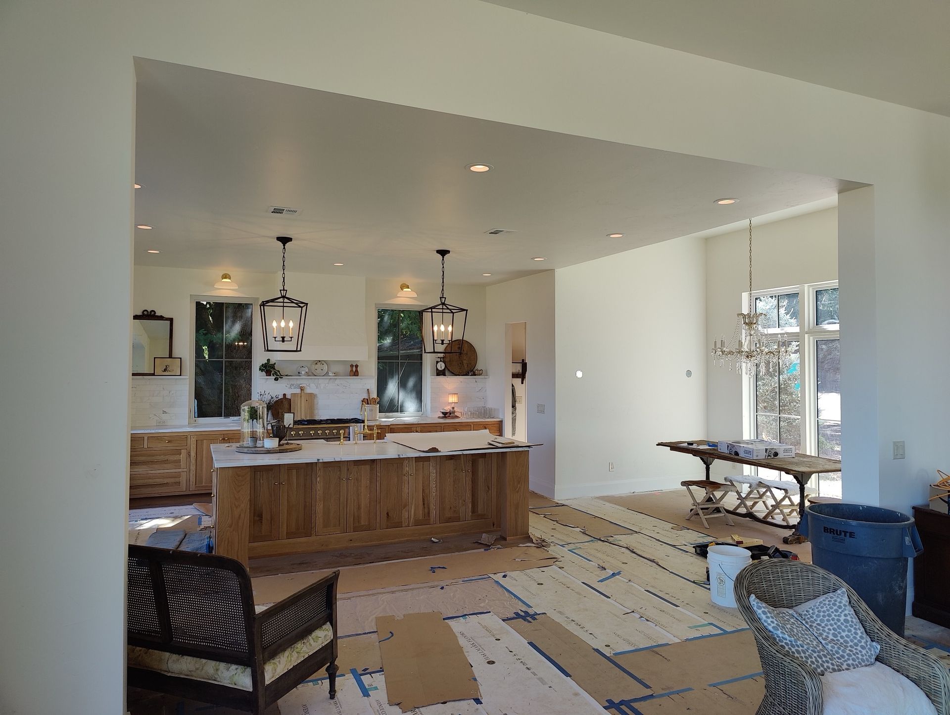 Hallway with stairs and built-in storage