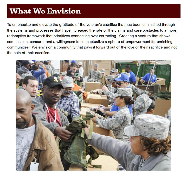 A page that says what we envision on it