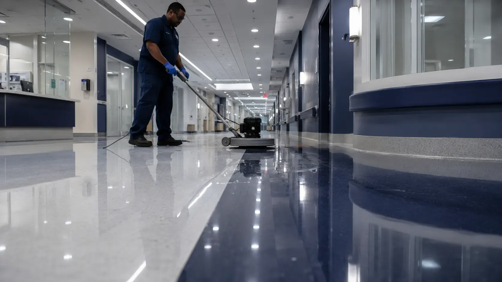 Phase 3 VCT Stripping and Waxing in Medical Facility