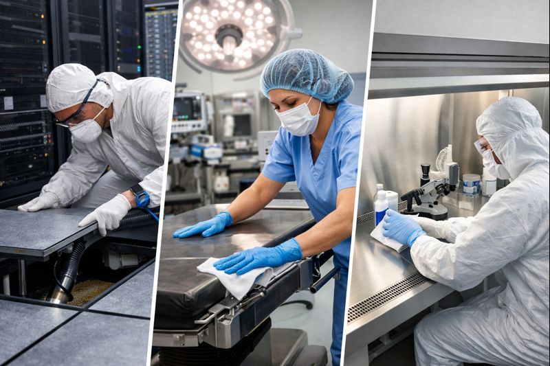 Mission critical cleaning in data centers, healthcare facilities, and controlled cleanrooms