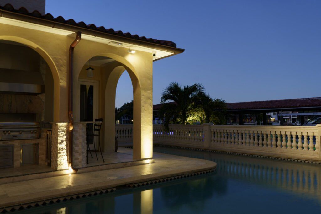 Outdoor Lighting Around Pool Area Including Architectural Lighting – Tampa Bay, FL – American Outdoor Lighting