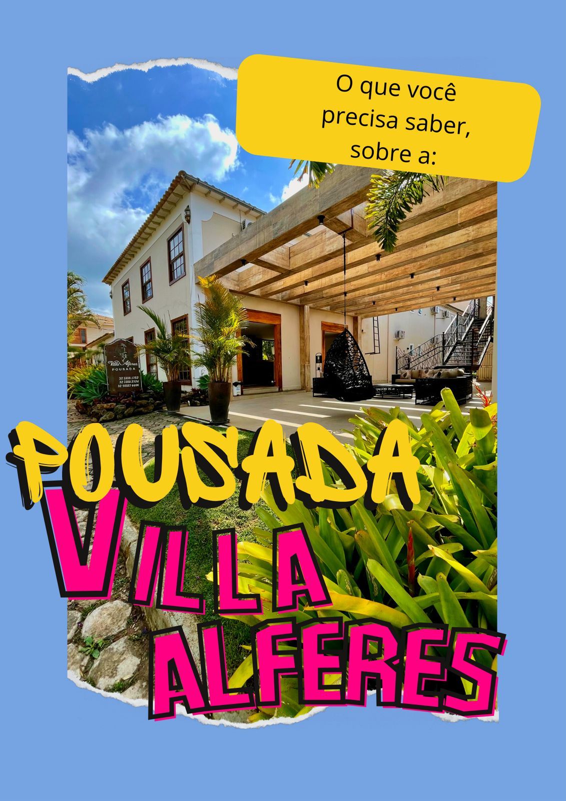 Uma foto de uma casa com as palavras pousada villa alferes nela