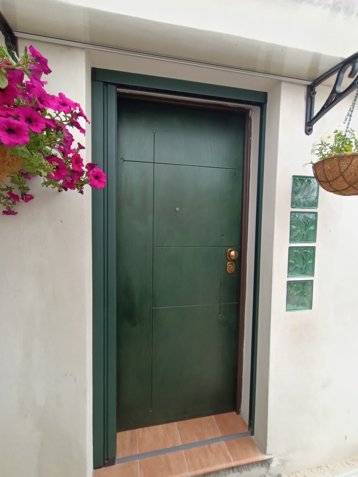 Porta blindata verde petrolio