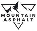 A black and white logo for mountain asphalt llc.