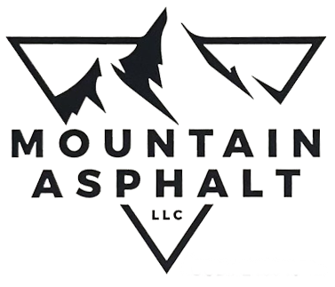 A black and white logo for mountain asphalt llc.