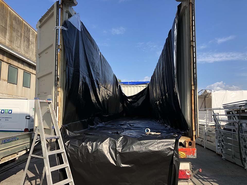 carico container 40 piedi open top