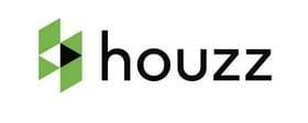 A houzz logo with a green triangle on a white background.