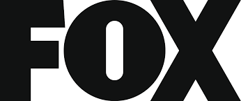 A black and white fox logo on a white background