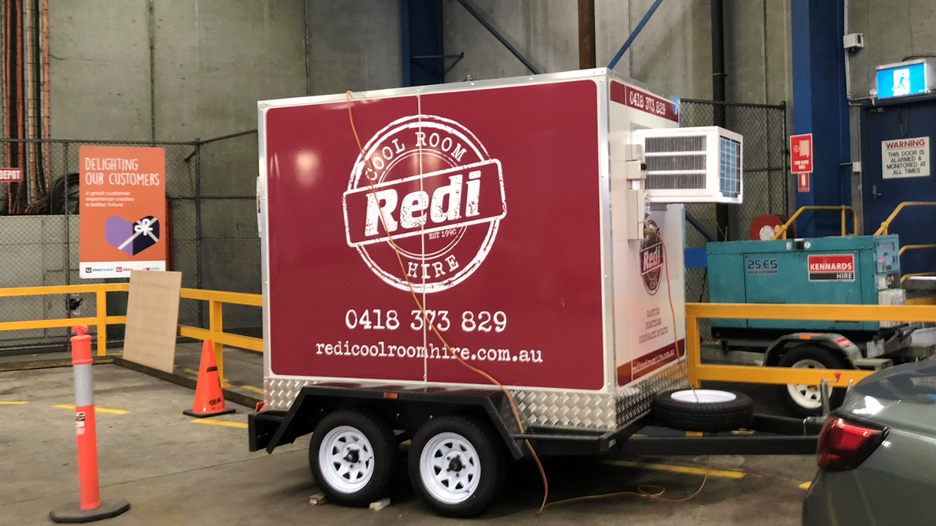 Medium Cool Room Trailer, mobile coolroom from Redi hire in Melbourne