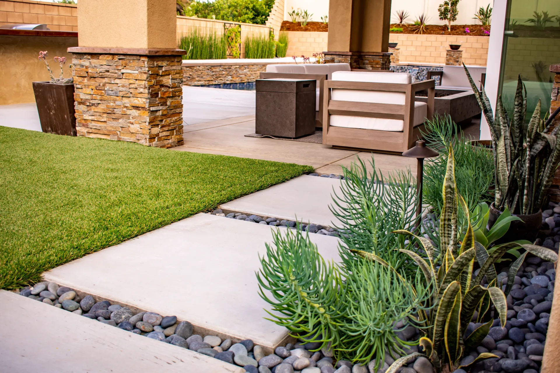 Decorative concrete patio contractor Riverside CA project
