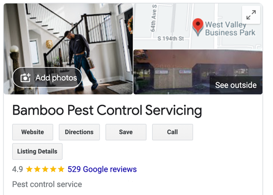 bamboo pest control in Kirkland with 500 reviews