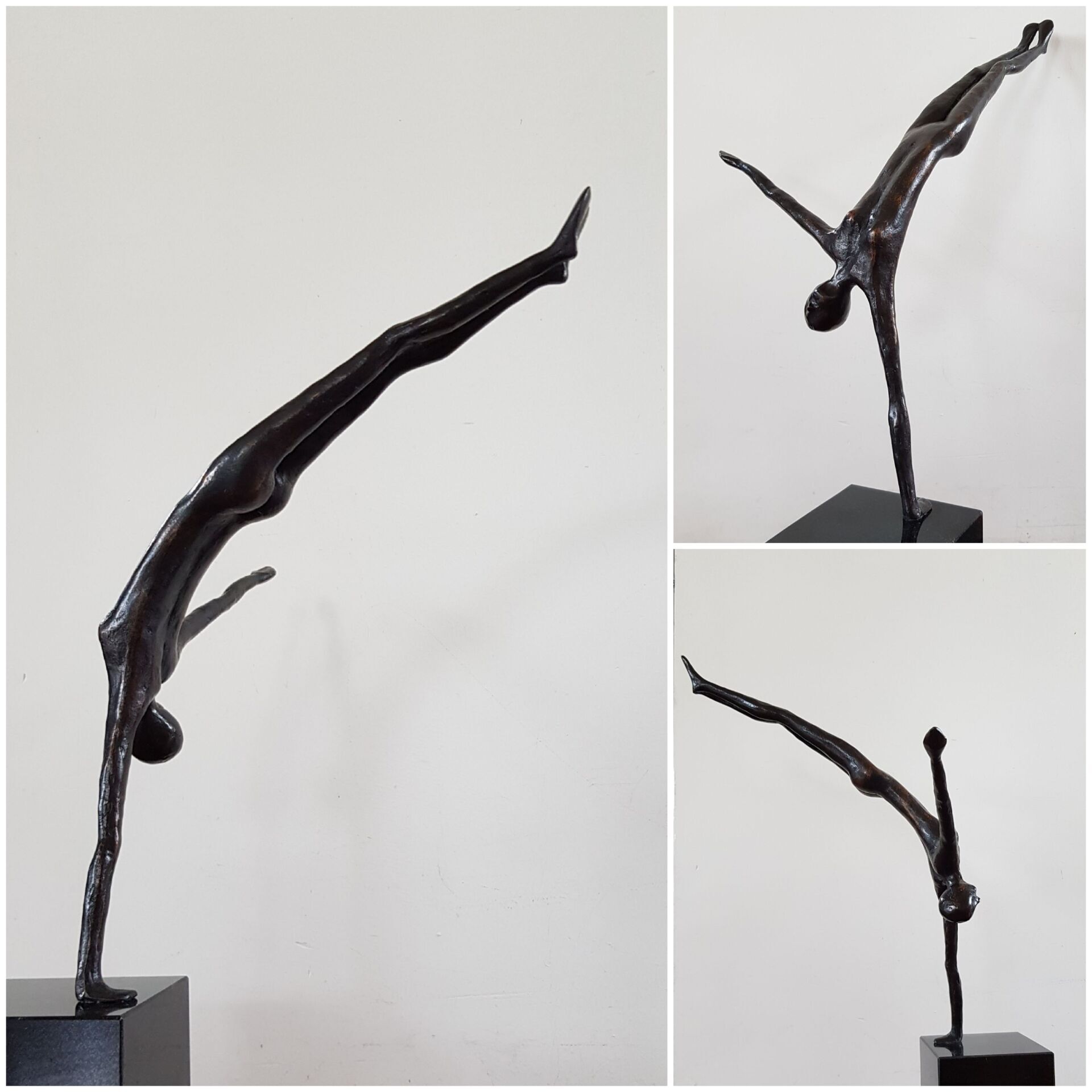 Vrije dame, free lady, brons, power vrouw blij en vrolijk