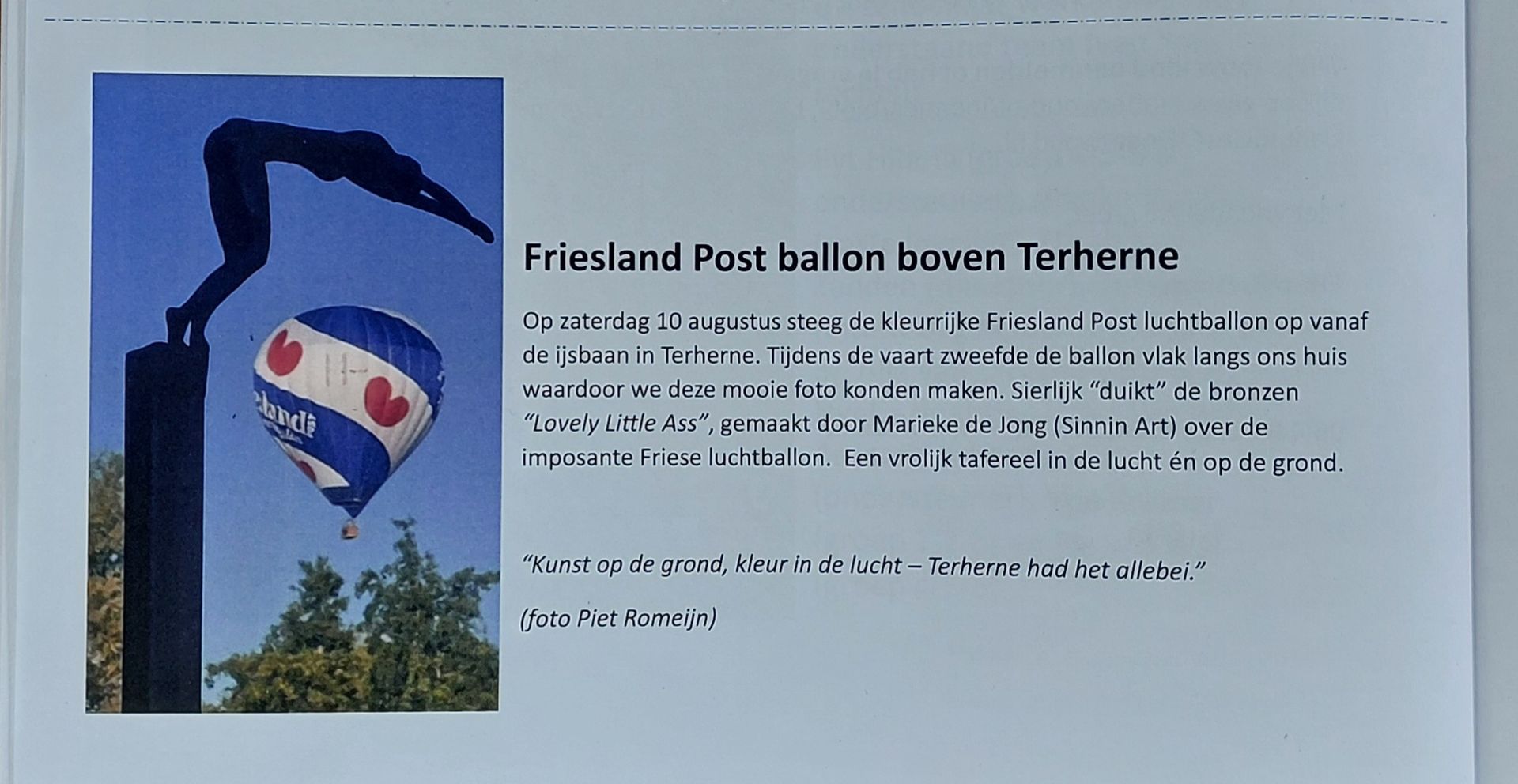 sinnin art, friesland, friesland post, luchtballon