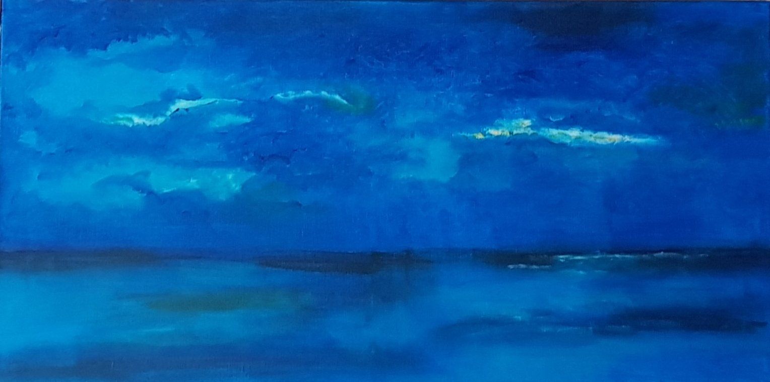 schilderij acryl painting horizon freedom space