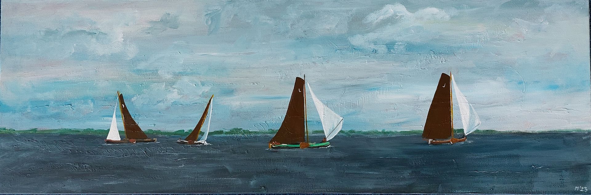 Skutjes op Sneekermeer, Joure, Leeuwarden, Halve Maan, zeilen op het meer