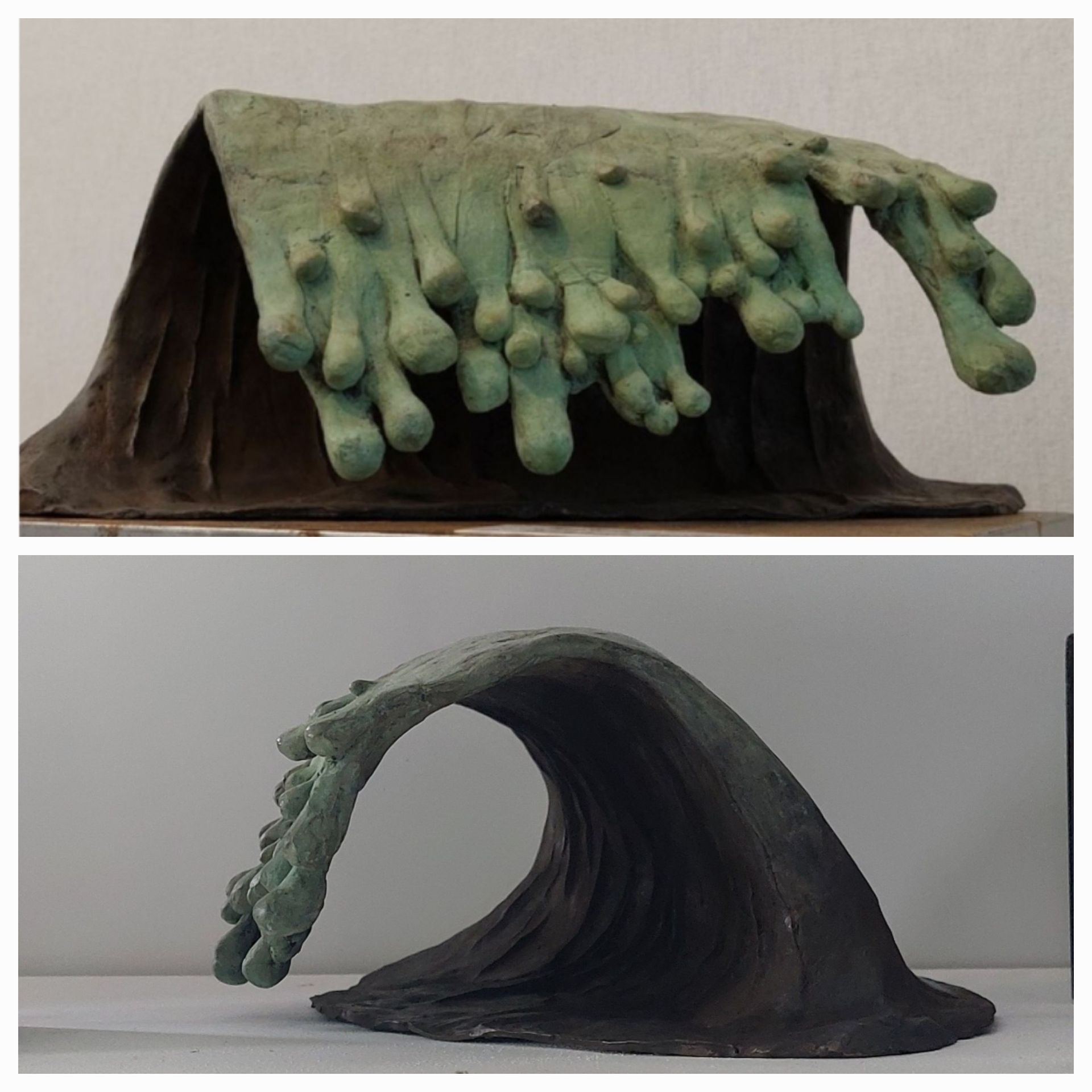 Bronzen golf, kracht, eeuwige beweging, water