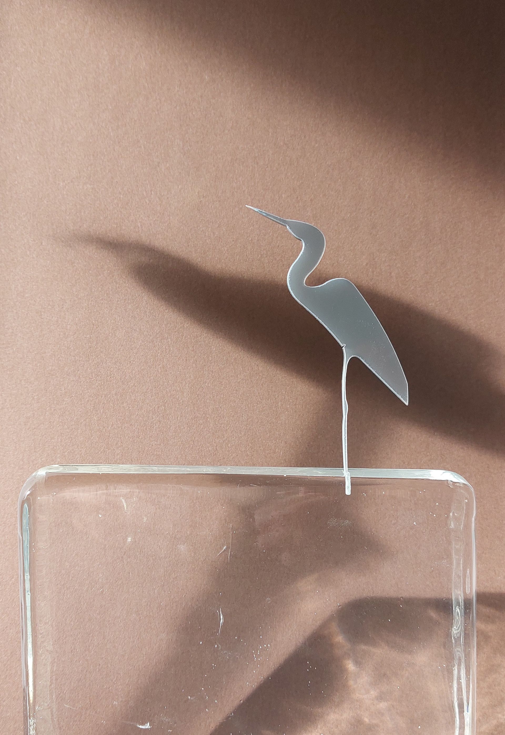 zilverreiger kunst expoxy klein kunstwerk