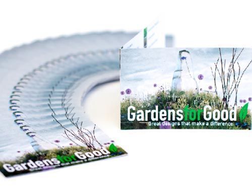 a card that says gardens of good on it.