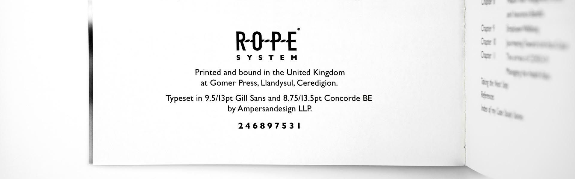 a book is open to a page that says rope system