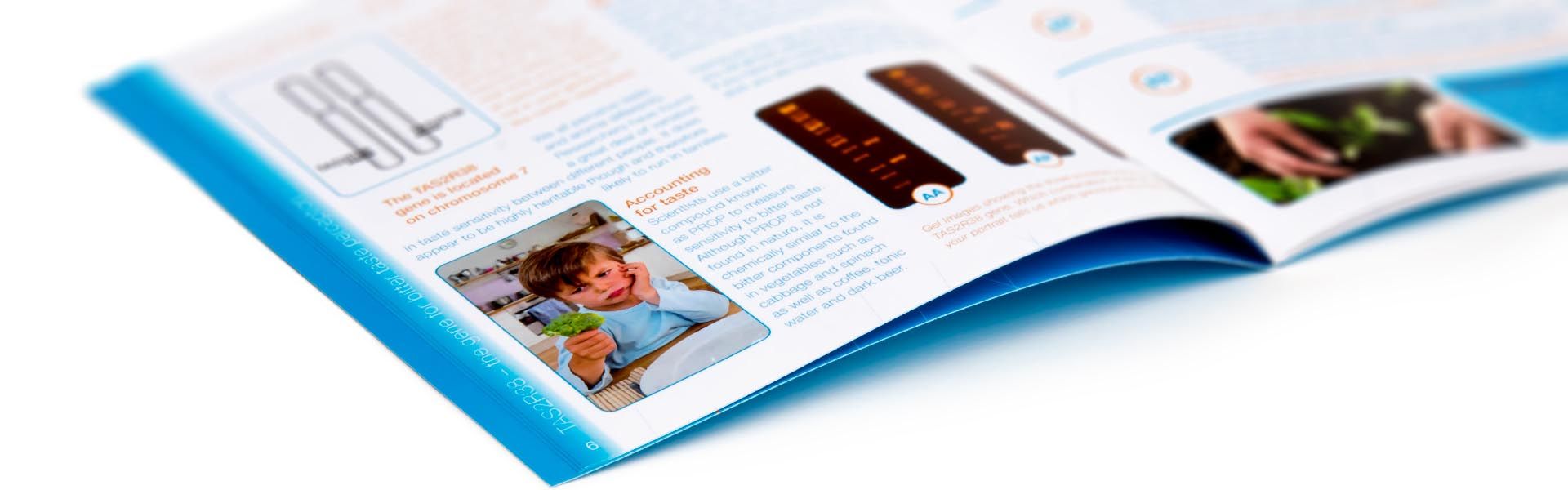 a brochure is open to a page about accounting for taste