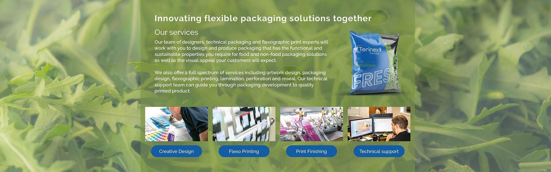 a page that says innovating flexible packaging solutions together