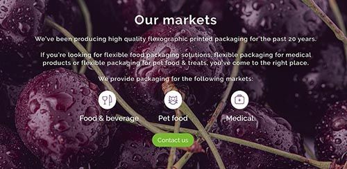 an advertisement for our markets shows a great picture of a ripe bunch of cherries