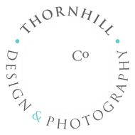 the thornhill and co design and photography logo in white text on a turquoise background