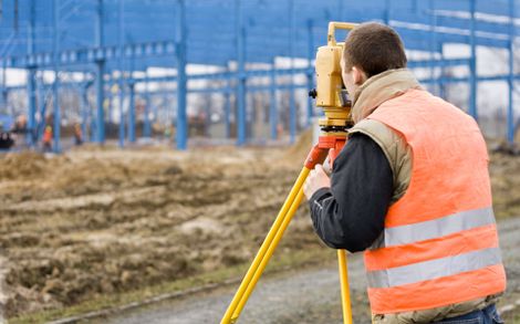 Land Surveyor on Construction Site - Long Lake, MN -  Gronberg & Associates, Inc.