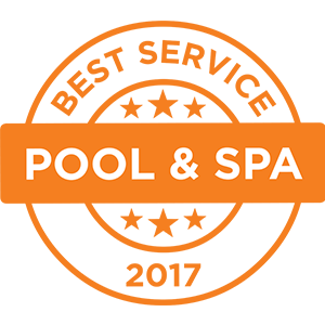 a sticker that says best service pool & spa 2017