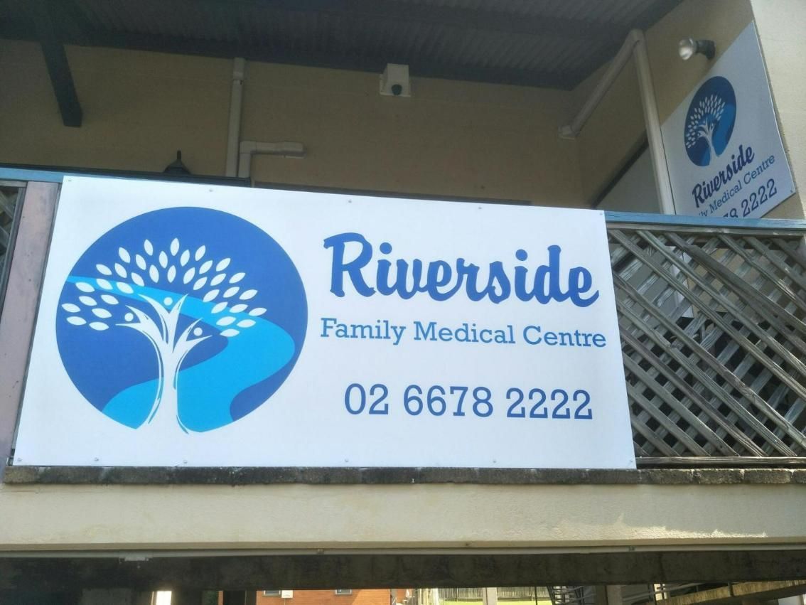 Riverside Family Medical Centre Sign With A Tree On It — Print Spot Group in Tweed Heads, NSW