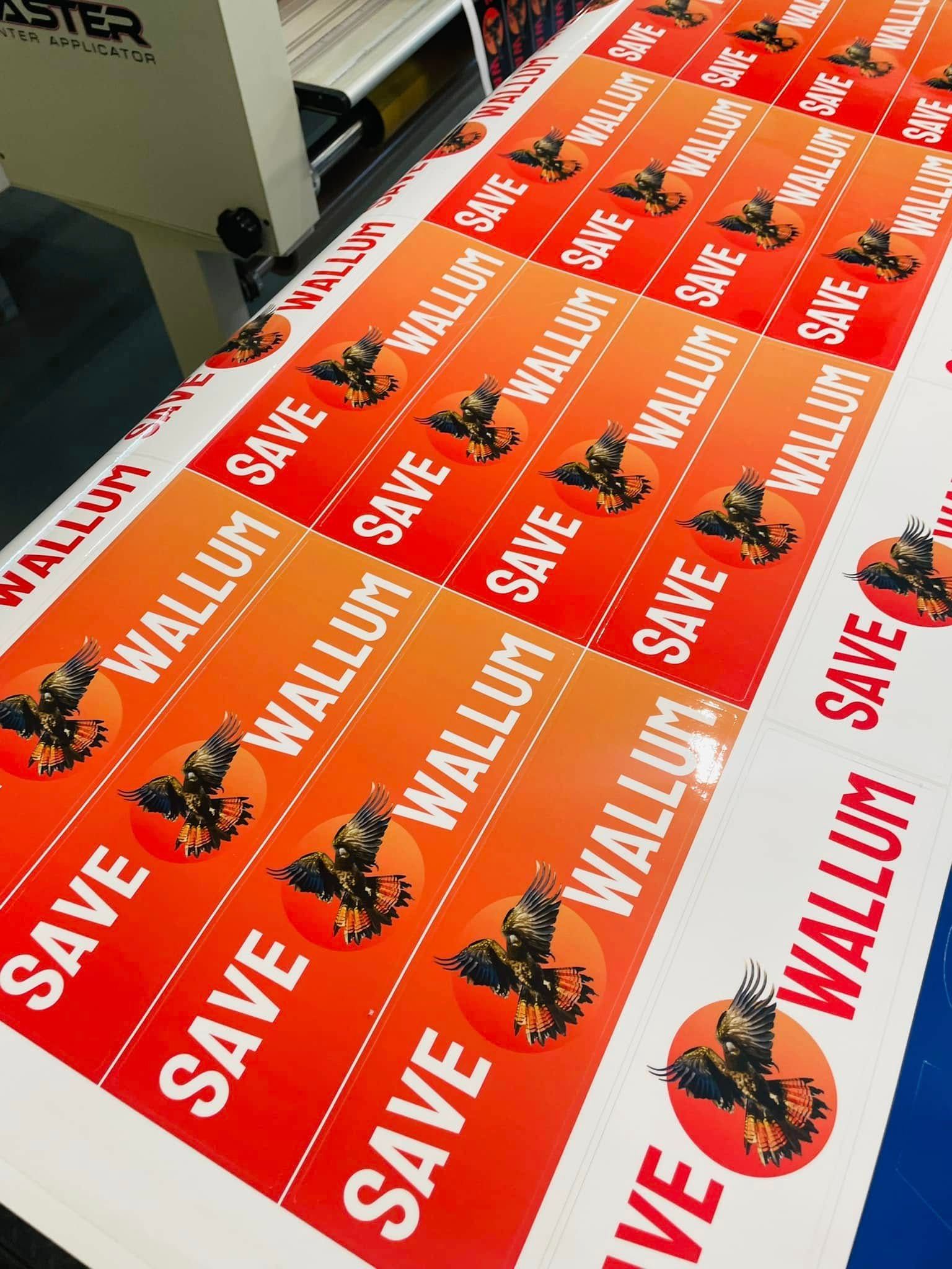 Sheets of printed labels: 