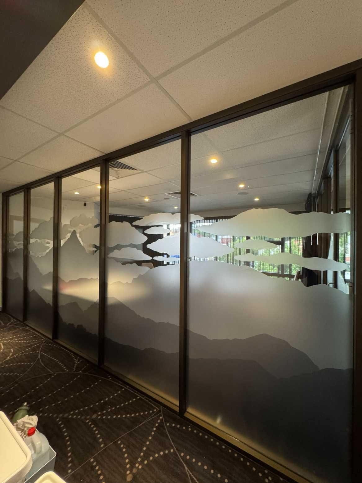 Glass With Printed Mountains — Print Spot Group in Coolangatta, NSW