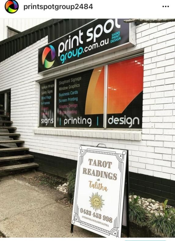 Tarot Reading Sign At The Door — Print Spot Group In Tweed Heads, NSW