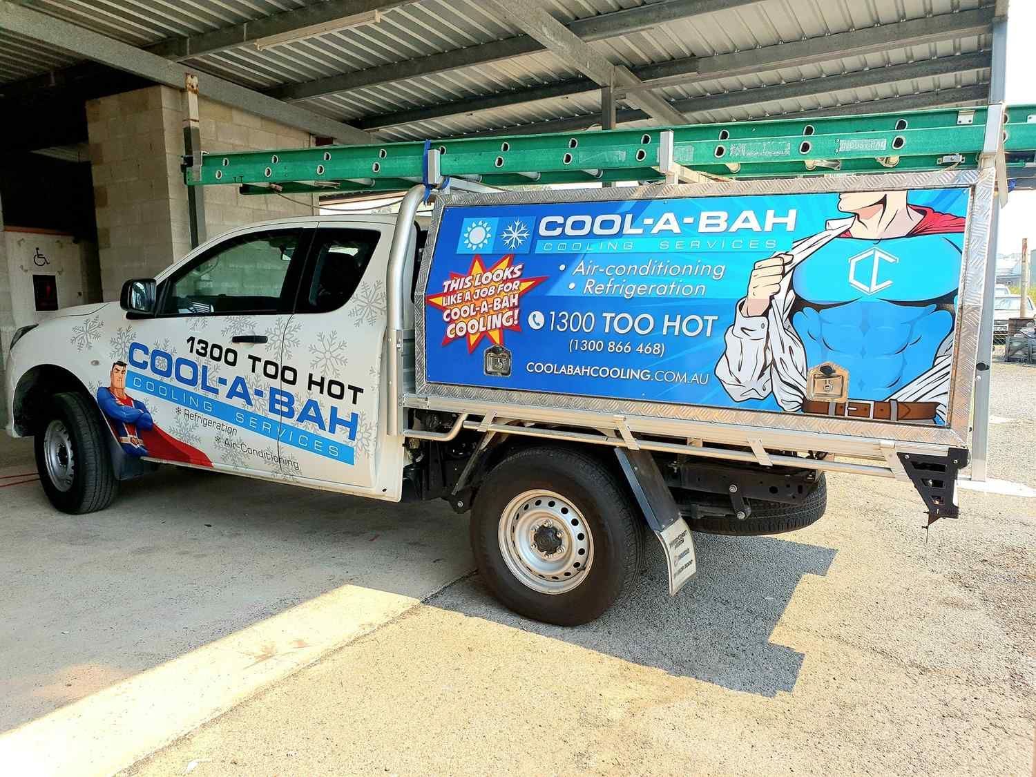 Cool-A-Bah White Van At The Garage — Print Spot Group in South Murwillumbah, NSW