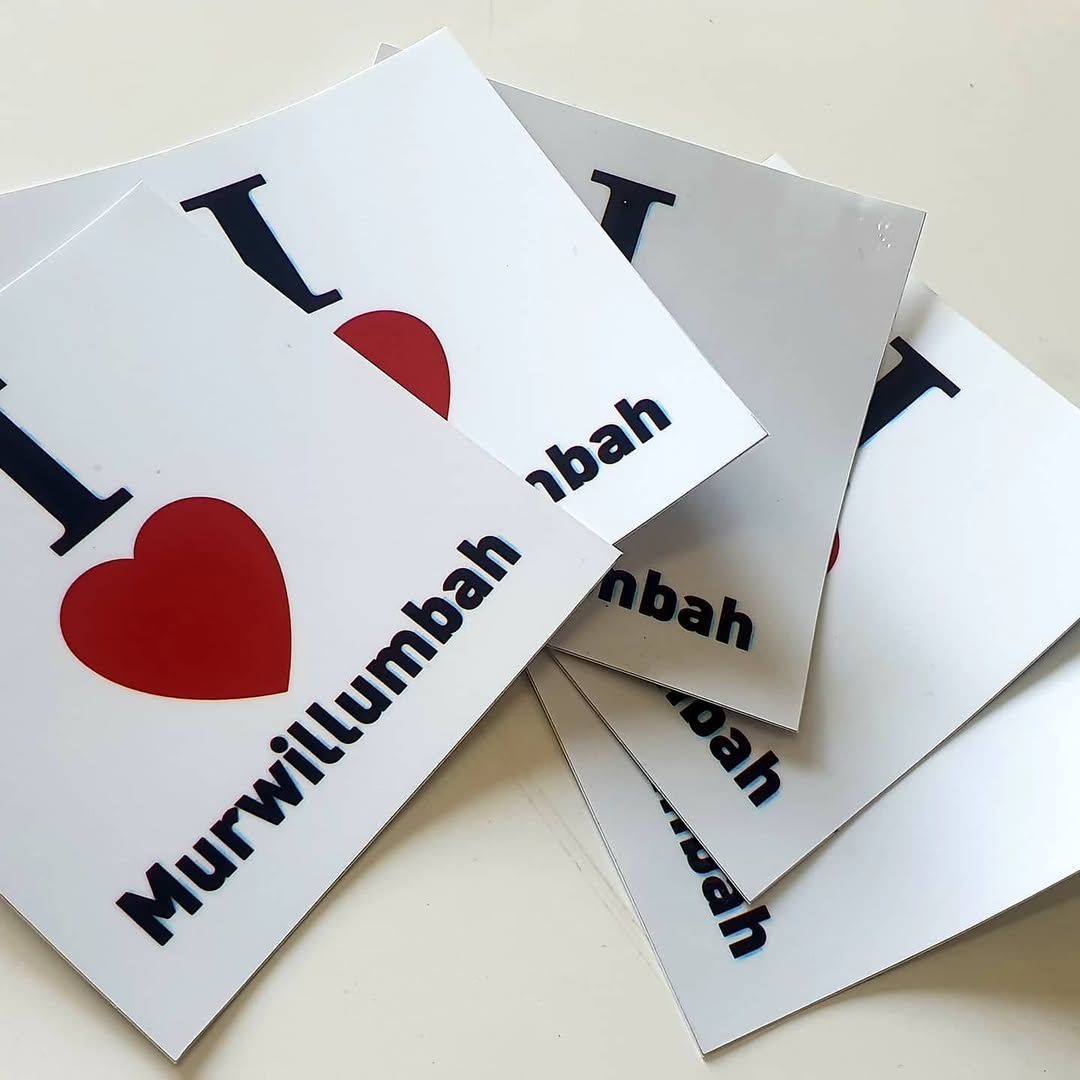 A Bunch of Stickers That Say