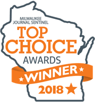 A logo for the milwaukee journal sentinel top choice awards