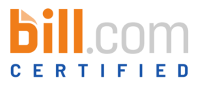 Bill.com certified logo on a white background