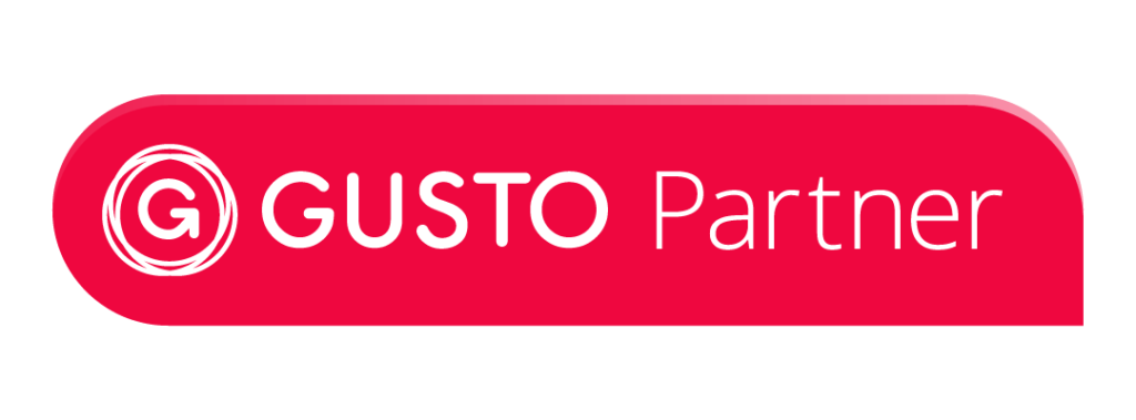 a red gusto partner banner