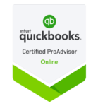 A quickbooks certified proadvisor online badge on a white background.