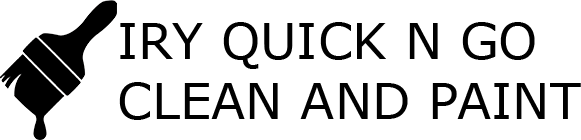 A logo for a company called try quick n go clean and paint