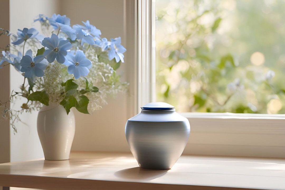 memorial urn by the window  direct cremation Rio Rancho, NM