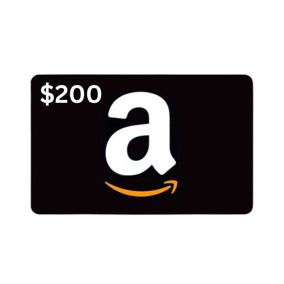 A black $200 Amazon gift card