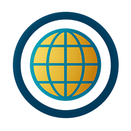 Icon of a striped sphere