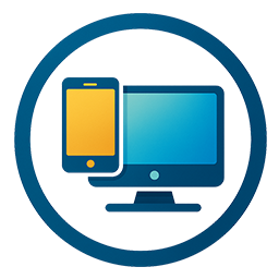 Icon of mobile phone and desktop