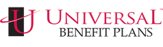Universal Benefit Plans logo: Red "U" with a swoosh and star, over a black rectangle, below text.