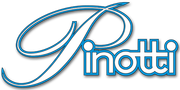 un logo blu e bianco per Pinotti su sfondo bianco
