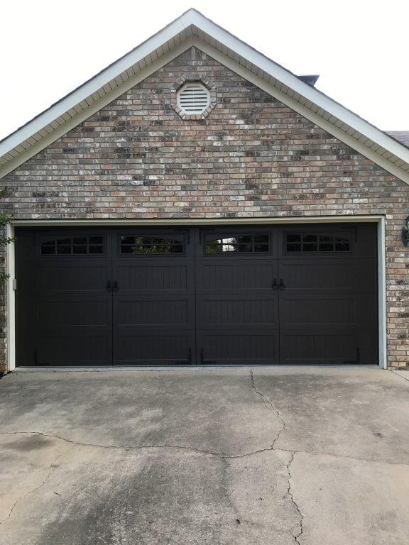 Residential Black Carriage Garage Door — Sherwood, AR — Harmon Overhead Door